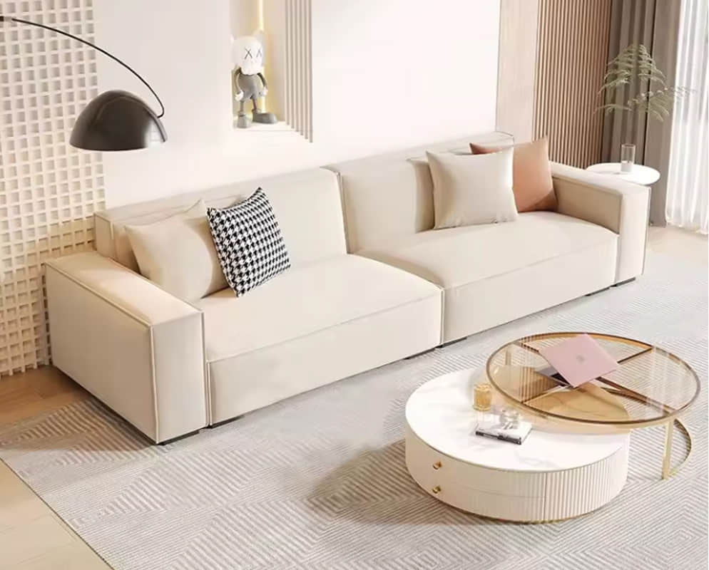 Cream color fabric sofa